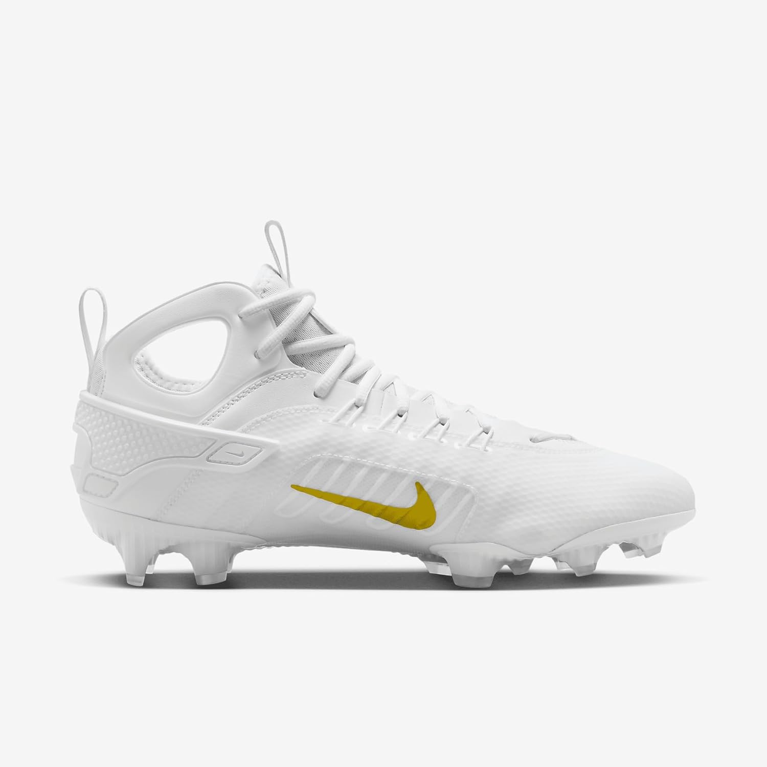 Бутсы для лакросса Nike Huarache 9 Elite Mid, White/White/Metallic Vivid Gold — фото 3