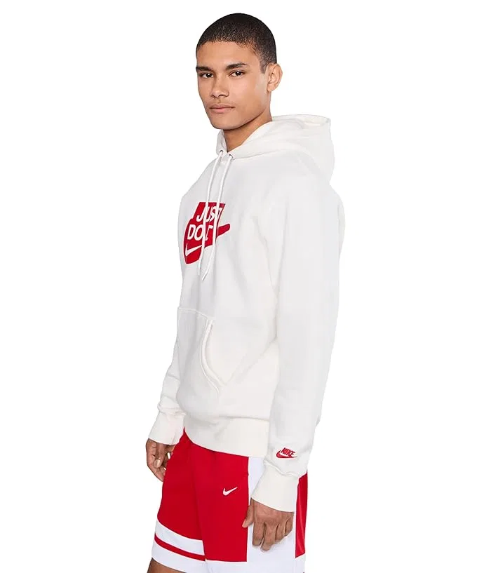 Худи Nike Sportswear Club Fleece, Sail/Sail/University Red — фото 3