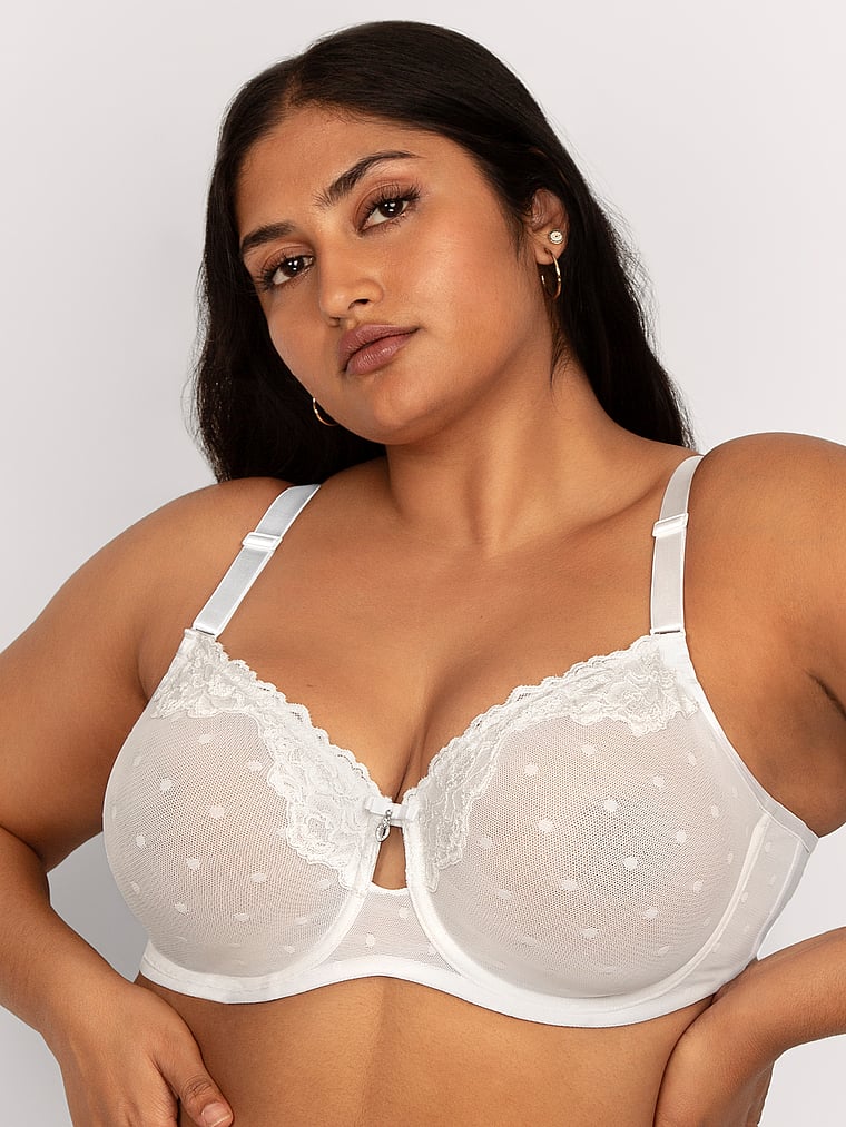 

Бюстгальтер Sheer Whisper без подкладки на косточках Curvy Couture, белый
