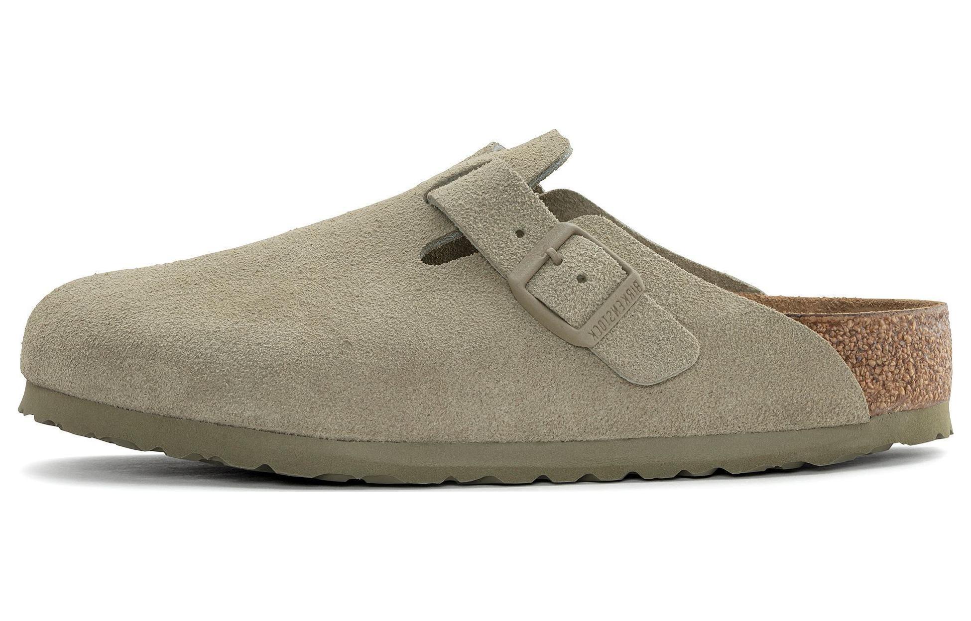 Birkenstock Сандалии Boston Suede Leather 'Faded Khaki'