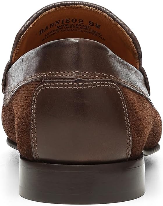 Мужские кожаные лоферы Donald Pliner Dannie Slip-On - с приподнятым каблуком, классические туфли-лоферы для мужчин, стелька из пены с эффектом памяти, кожаная обувь для мужчин Donald J Pliner, Cappuccino - Suede — фото 3