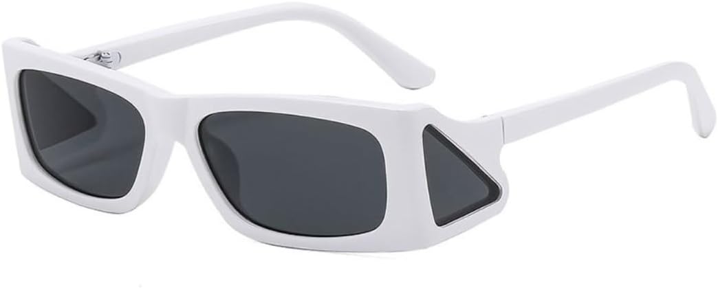 

Винтажные прямоугольные панк-солнцезащитные очки для женщин и мужчин, роскошные, в маленькой оправе, для активного отдыха и путешествий, защита от УФ-излучения UV400 UATXTAU, C4whitegray