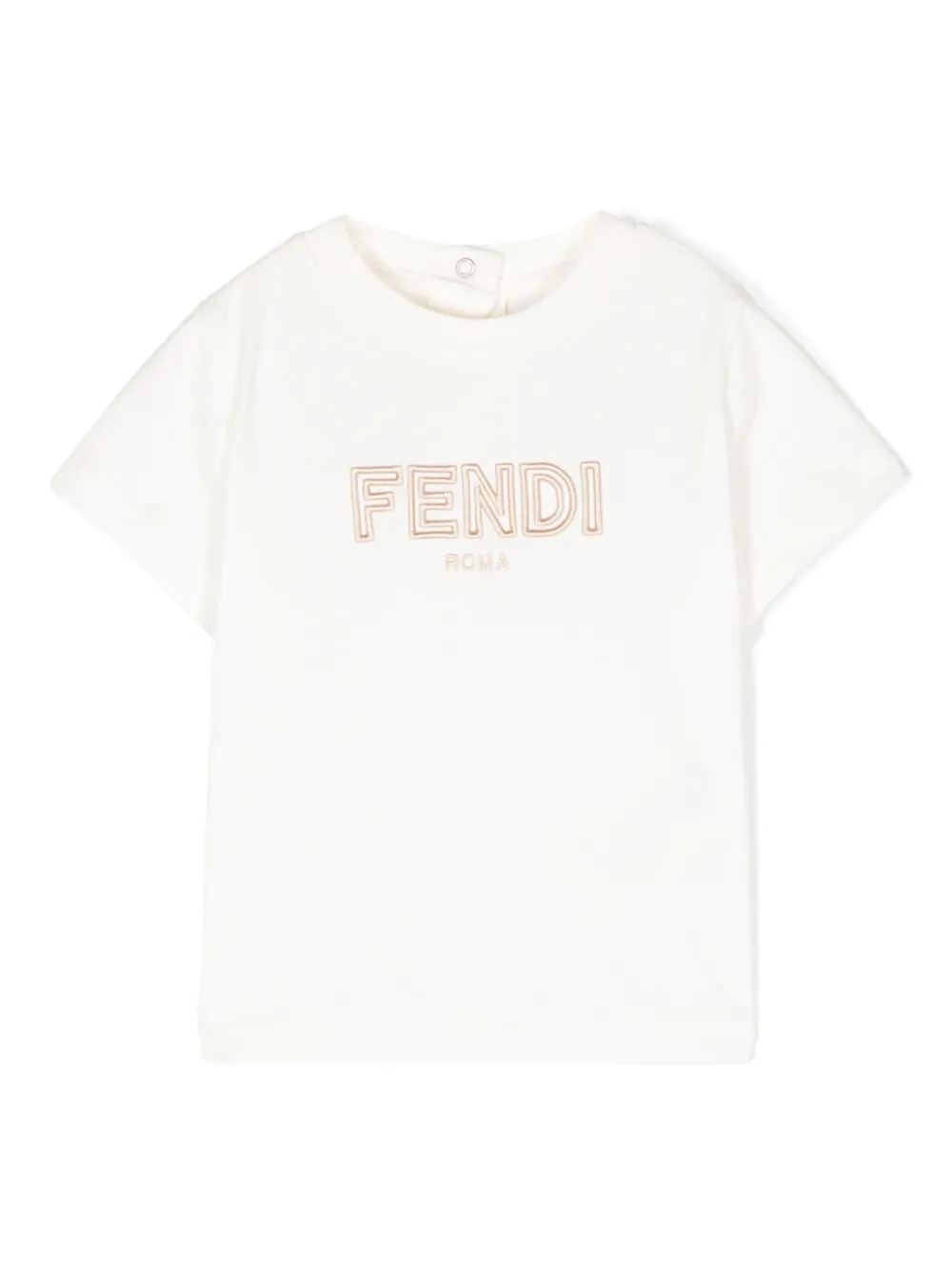 

Футболка с вышитым логотипом Fendi Kids, белый