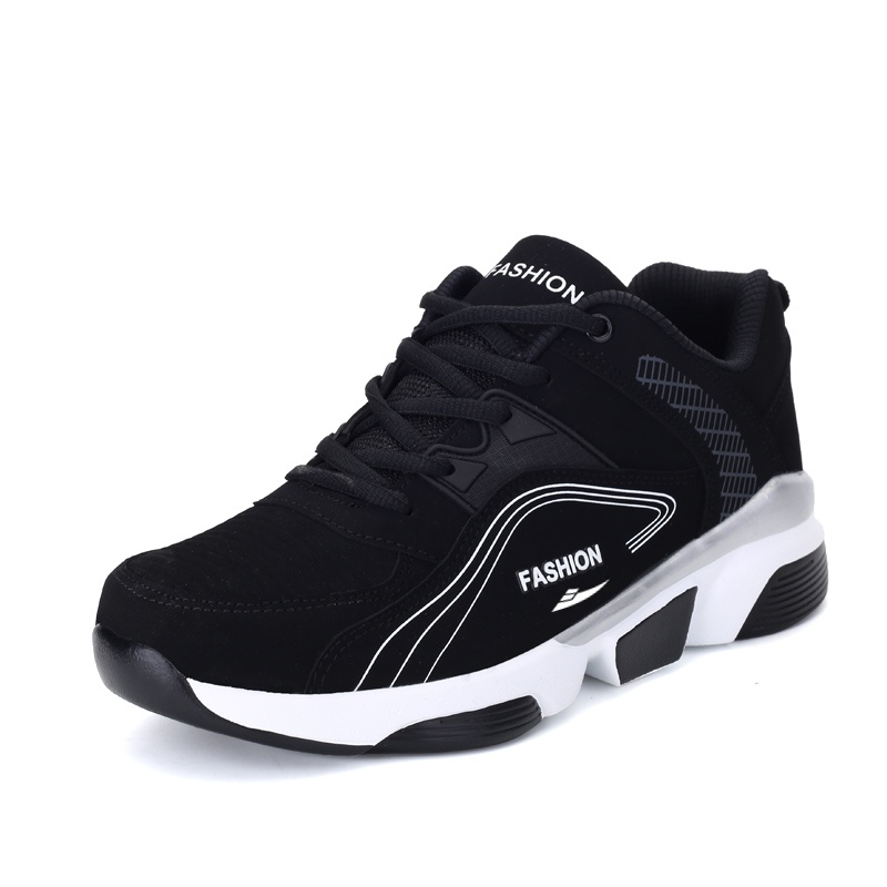 

Kuding Амортизирующие противоскользящие и износостойкие утепленные низкие повседневные кроссовки унисекс - 8816 черно-белые, кожаный верх, без флисовой подкладки