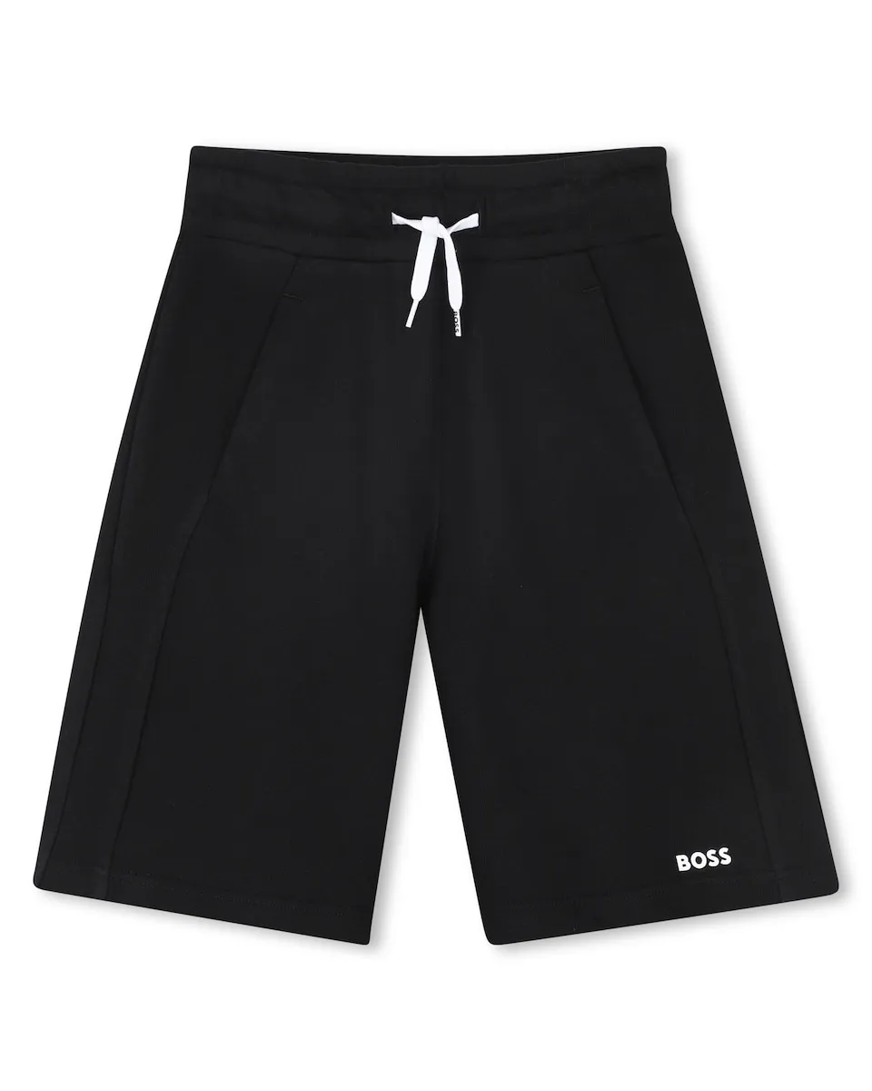 

Детские бермуды гладкие со шнурком для регулировки Boss Kidswear, черный
