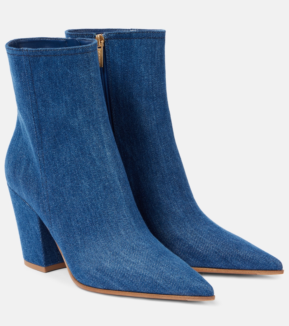 Ботильоны из денима Keinna 85 Gianvito Rossi, Mid Blue