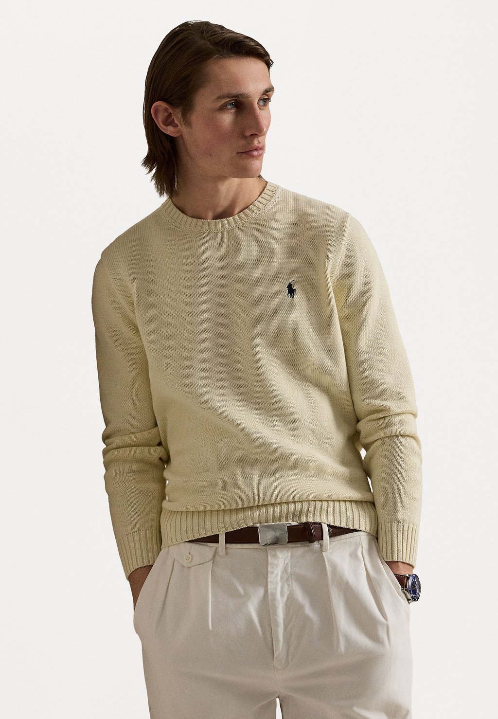 

Джемпер COTTON CREWNECK SWEATER Polo Ralph Lauren, молочный