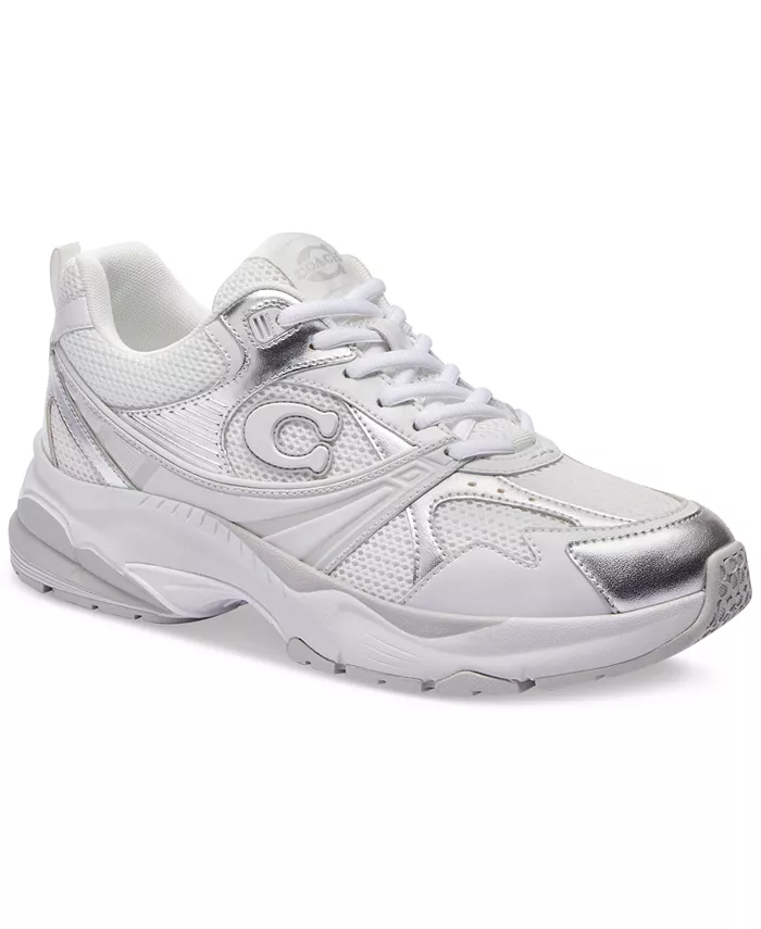 Беговые кожаные кроссовки Athletic Sneakers COACH, белый