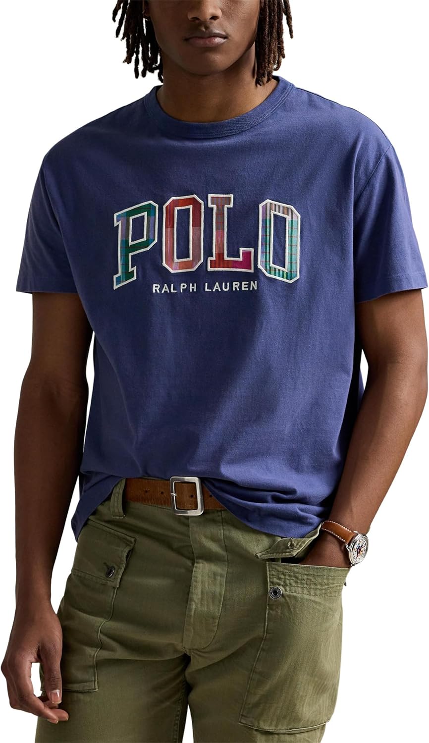 

Мужская футболка POLO RALPH LAUREN классического кроя с логотипом Madras, Light Navy, Синий, Мужская футболка POLO RALPH LAUREN классического кроя с логотипом Madras, Light Navy