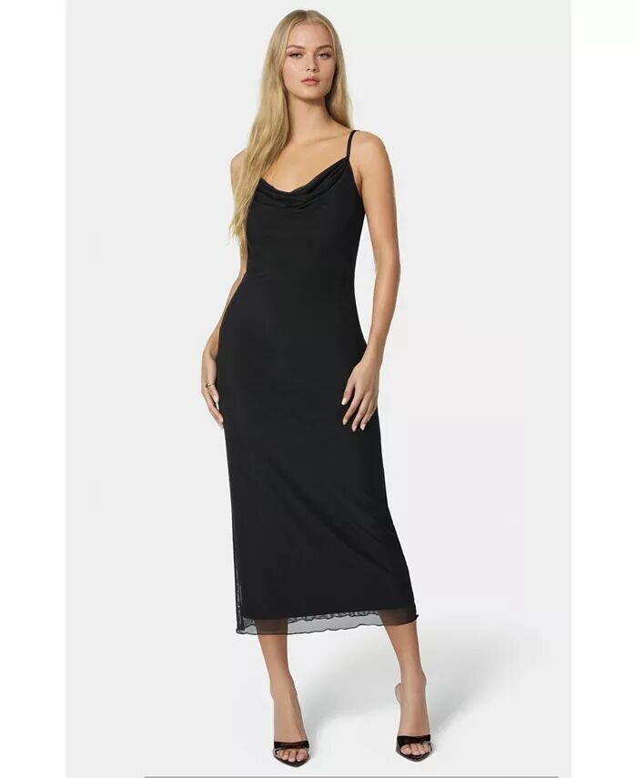 

Женское женское платье-комбинация Power Mesh Maxi Bebe, черный