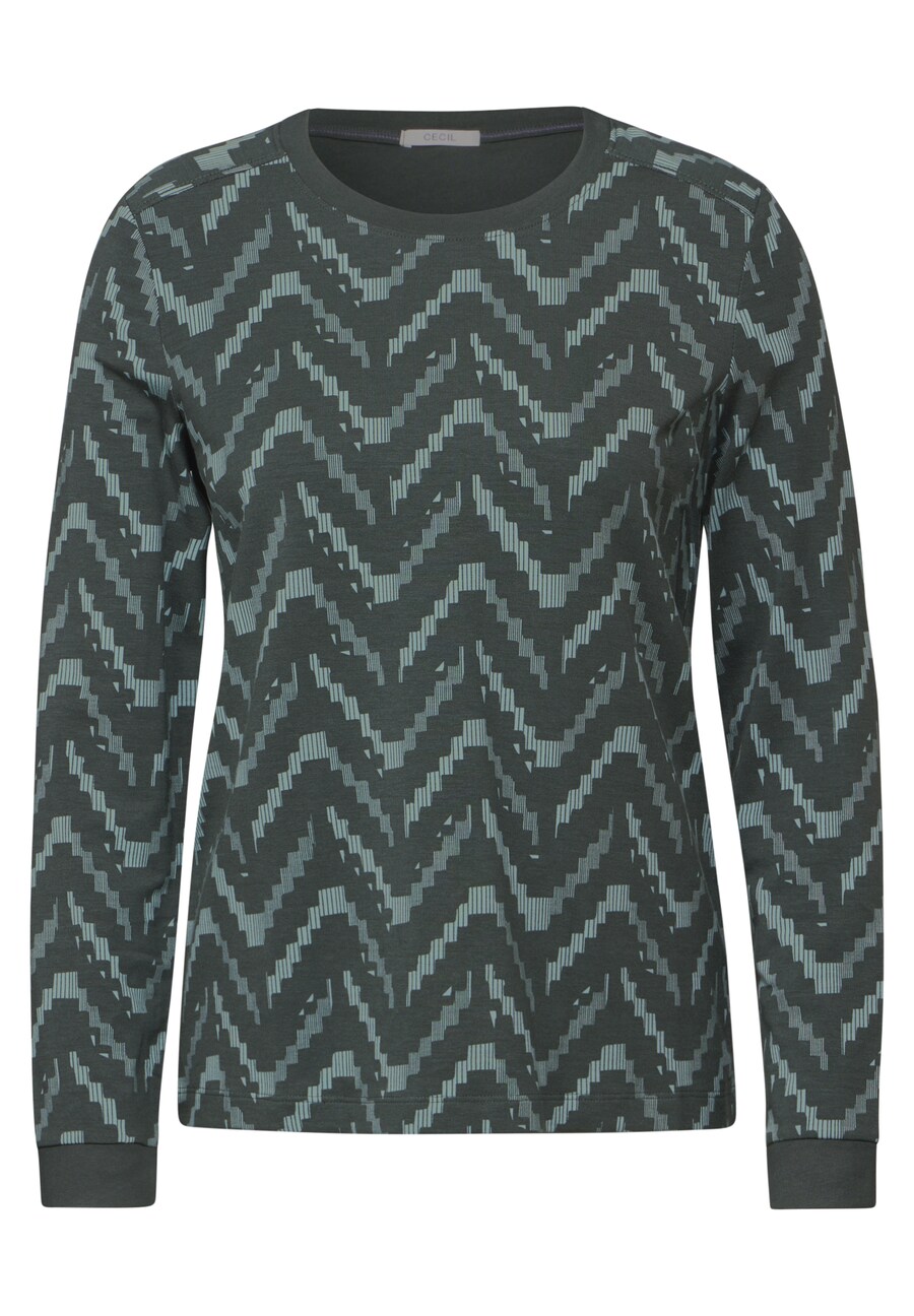 

Лонгслив CECIL Shirt, цвет pastel green/dark green