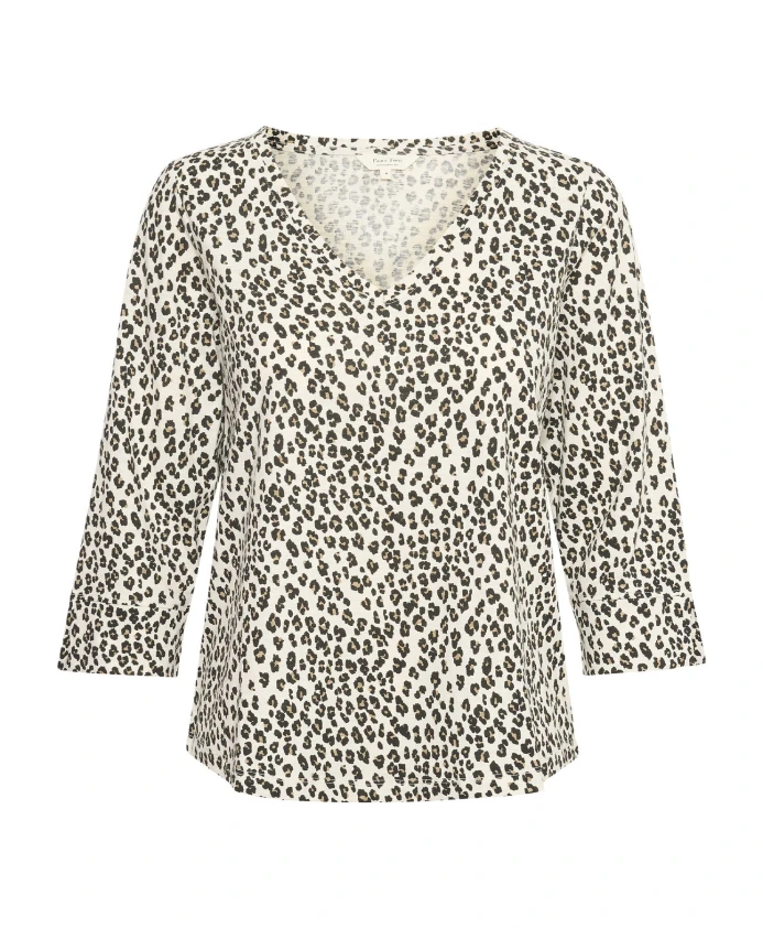 

Футболка нейтрального цвета с леопардовым принтом Part Two, мультиколор, Коричневый, Футболка нейтрального цвета с леопардовым принтом Part Two, мультиколор