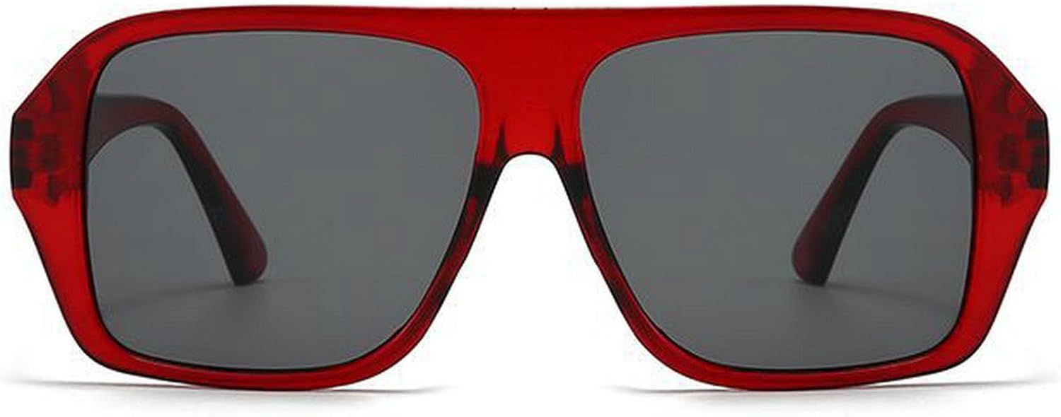 

Ретро квадратные солнцезащитные очки для женщин, очки-пилот, модные черные солнцезащитные очки с защитой от УФ-излучения UV400, мужские солнцезащитные очки в стиле панк mincl, Red Gray