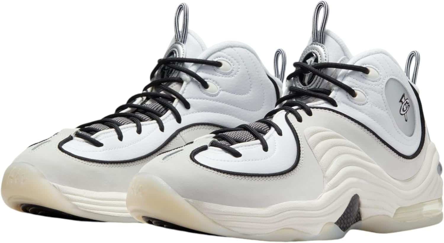 Кроссовки Nike Air Penny 2 - Black / Multi Color / White / Football Grey, белый/черный — фото 3