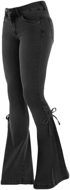 

Andongnywell джинсы для женщин с завышенной талией и расклешенными штанинами