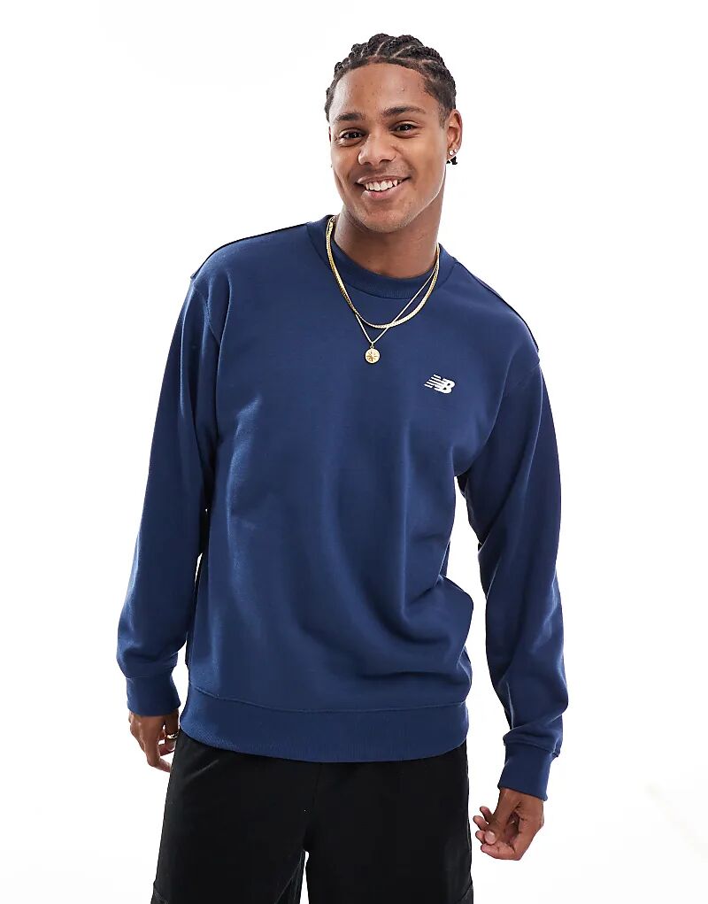 

Спортивная толстовка New Balance Essentials из французского терри синего цвета