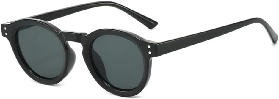 

Модные маленькие круглые панк-солнцезащитные очки для женщин в стиле ретро с заклепками, для мужчин, с прозрачными, серыми и розовыми линзами цвета океана, защита от УФ-излучения UV400 KTUCN, Black Black