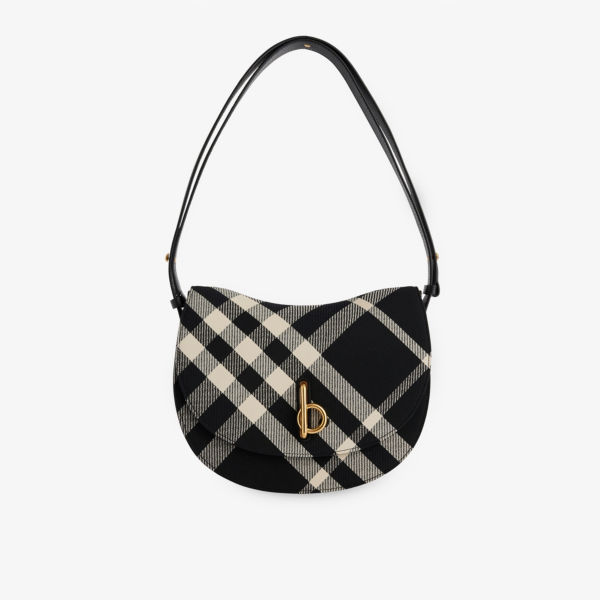 

Средняя сумка-кроссбод с плетеным узором "качающаяся лошадка" Burberry, черный