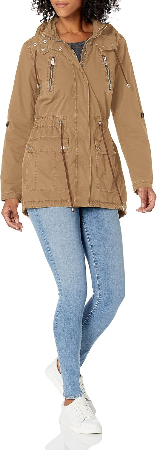 

Женская хлопковая куртка-анорак Levi's с капюшоном, коричневый