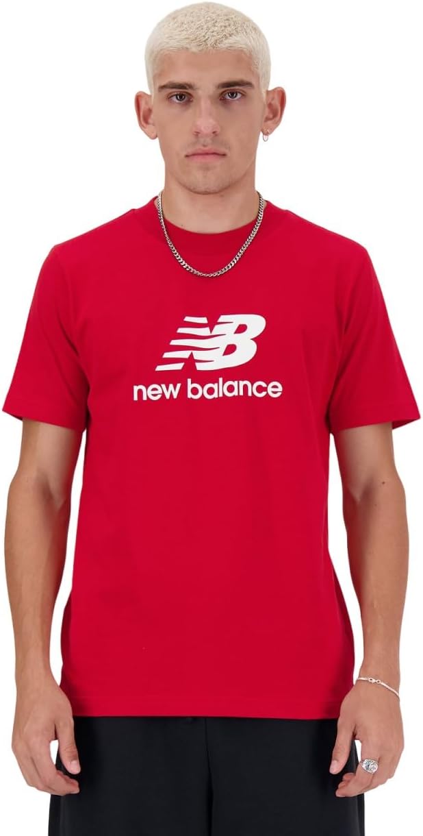 

Мужская футболка New Balance MT41502 с коротким рукавом и логотипом Stacked Logo, 100% хлопок