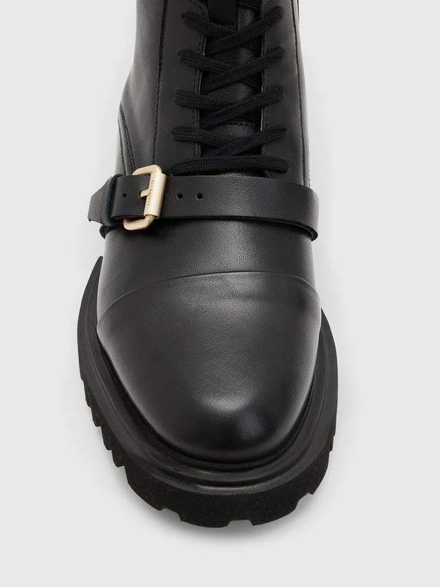 AllSainst Tori кожаные мотоциклетные ботинки AllSaints, Black — фото 3