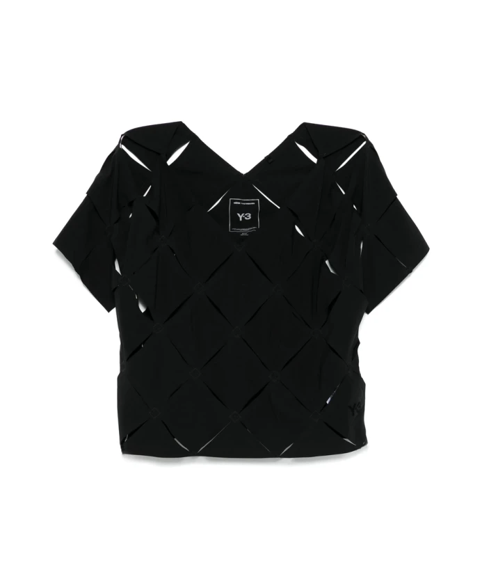 

Топ с геометрическим V-образным вырезом и вставками. Y-3, черный