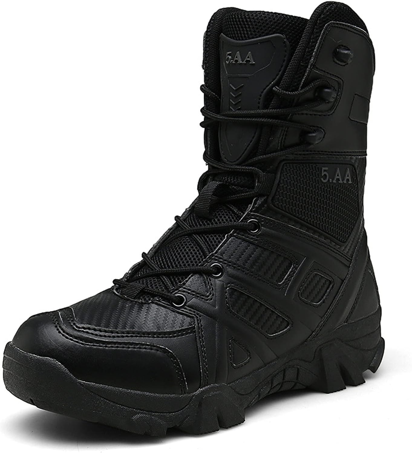 

Женские и мужские легкие походные ботинки hongrenamz, высокие треккинговые туфли на шнуровке, черные, размер EU41/US8