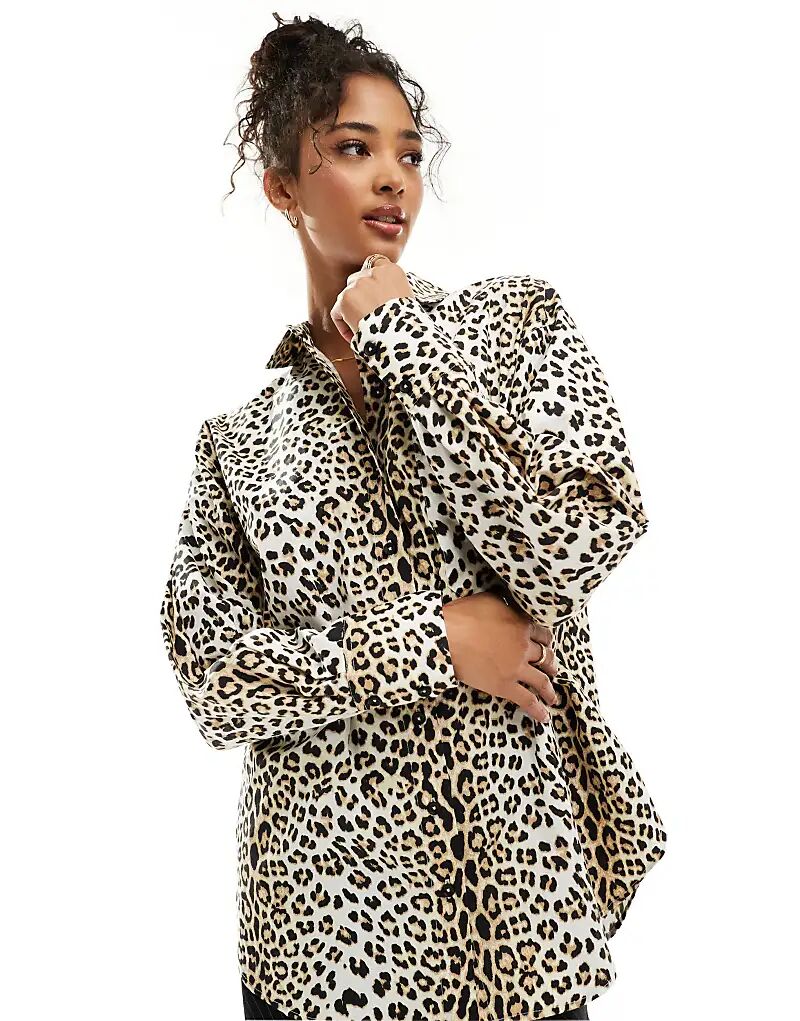 

Рубашка оверсайз с леопардовым принтом ASOS DESIGN