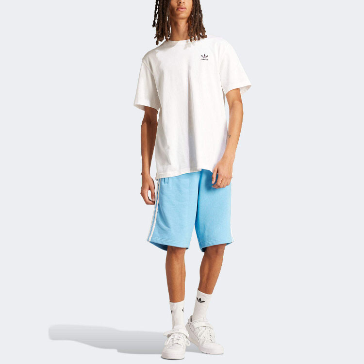 Повседневные шорты с тремя полосками для мужчин, небесно-голубые Adidas Originals, голубой — фото 4