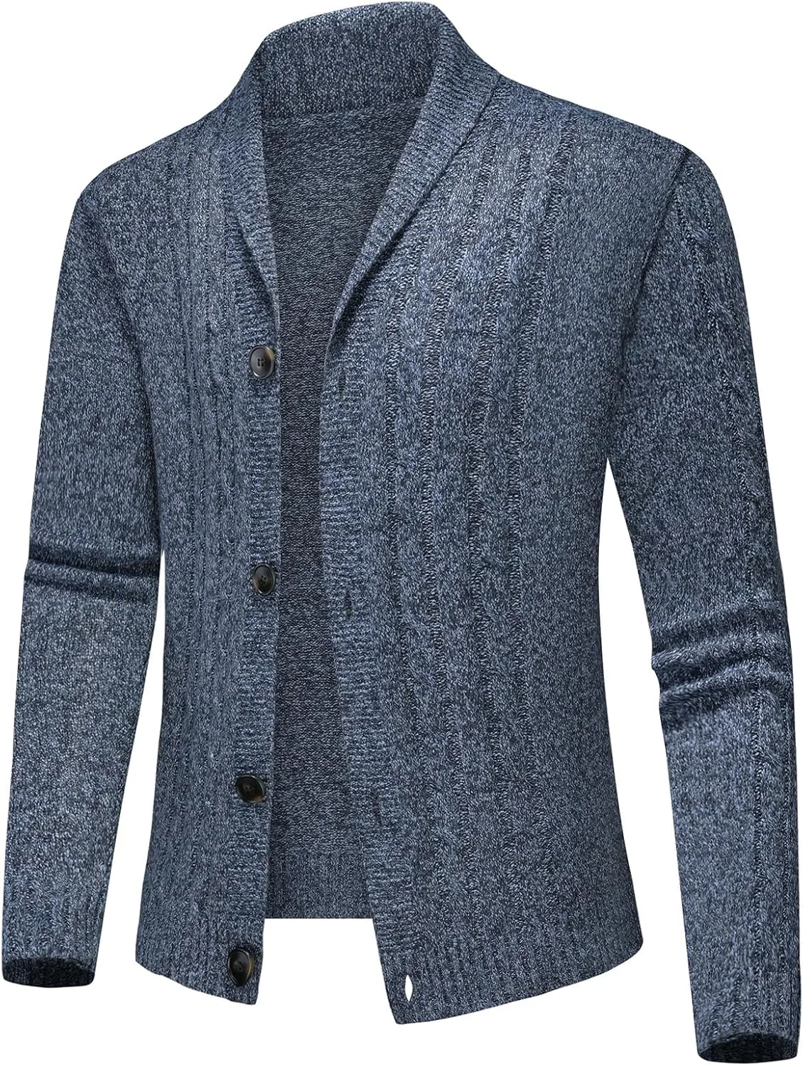 

Мужской кардиган с шальным воротником, Slim Fit, кабельная вязка Lamgool