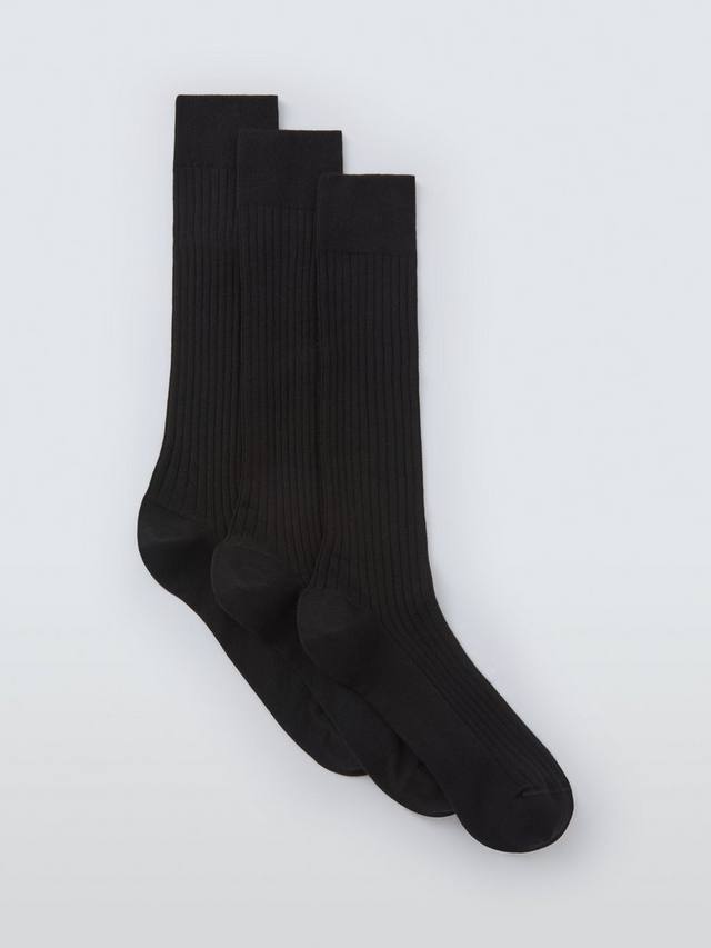 

Хлопковые носки с удлиненной голенью Made in Italy John Lewis, Black