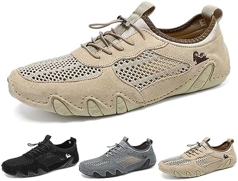

Мужские летние спортивные туфли Boxpopla с сеткой для улицы, походов и прогулок, слипоны, дышащие, нескользящие, легкие кроссовки для кемпинга и вождения, хаки