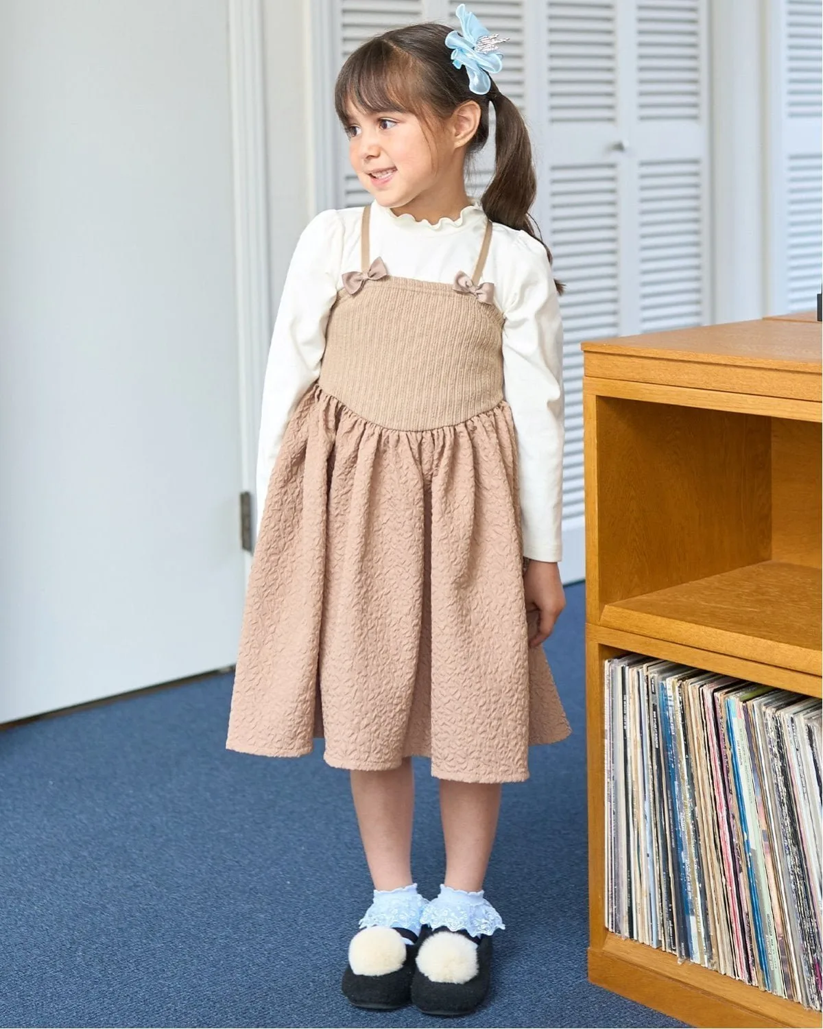 Комплект из флисовой кофточки и платья-комбинации Lycee mine, Beige