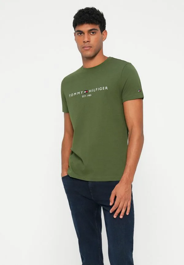 Футболка с вышитым логотипом, облегающая футболка с принтом. Tommy Hilfiger, Mountain Pine — фото 4