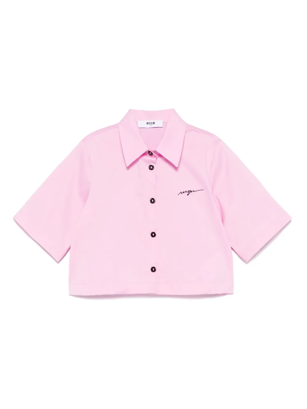 

Рубашка с вышитым логотипом MSGM Kids, розовый