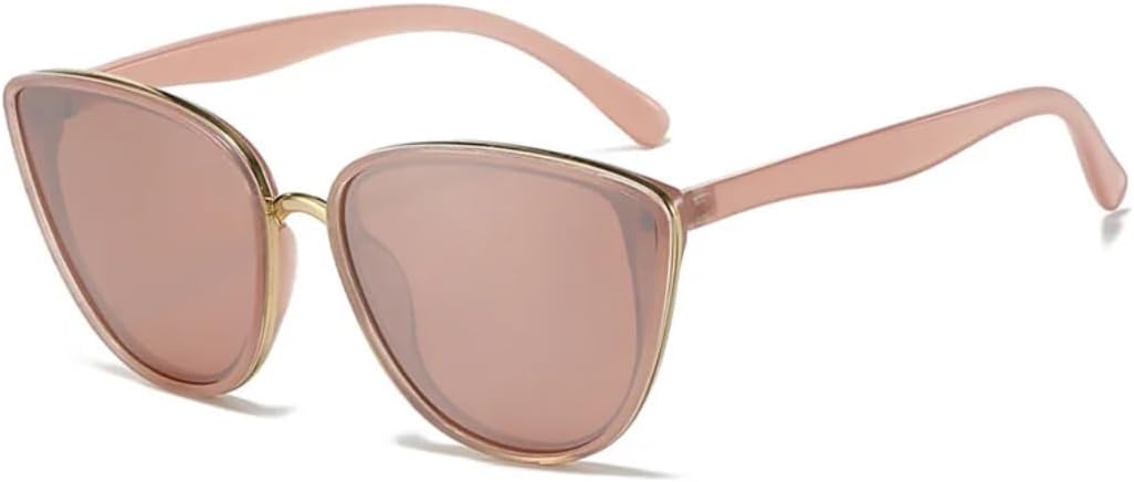 

Винтажные солнцезащитные очки «кошачий глаз» для женщин с защитой от УФ-излучения UV400 и зеркальным покрытием, популярный, модный и роскошный стиль TYUVIVO, Pink-pinkbrown