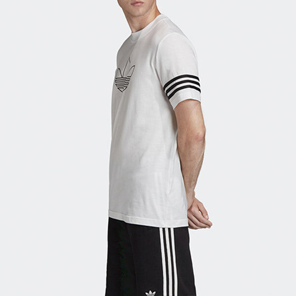 Футболка оригинальные контурные логотипы короткие рукава Adidas, белый — фото 3