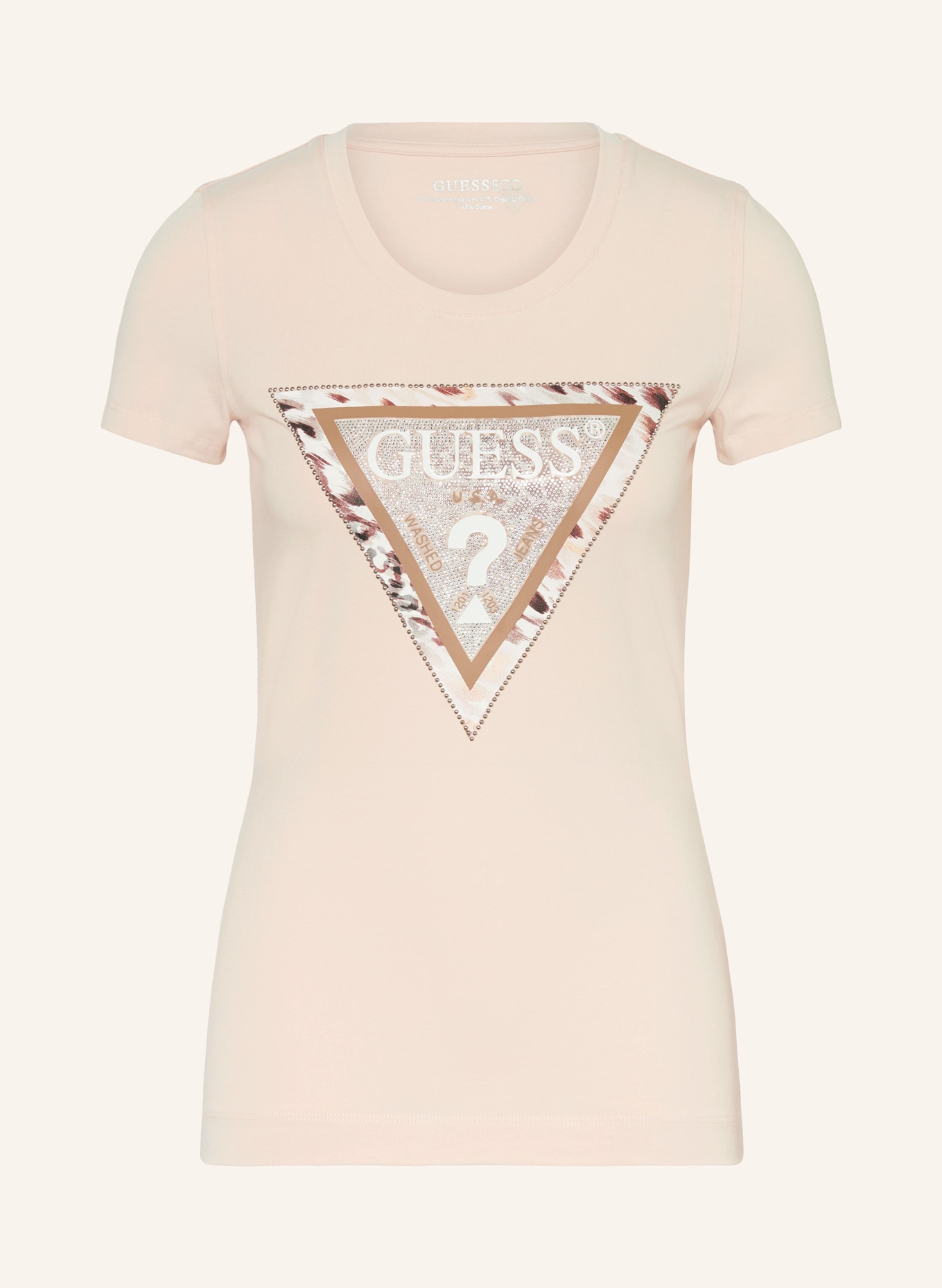 

Футболка с драгоценными камнями Guess, розовый