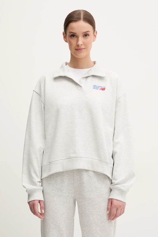 

Хлопковая толстовка New Balance, серый