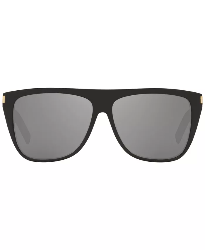 Унисекс зеркальные солнцезащитные очки, SL 1K Saint Laurent, черный — фото 2