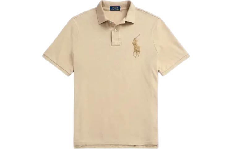 Polo Ralph Lauren Классический покрой поло с большим пони и сетчатой тканью поло для мужчин khaki — фото 3
