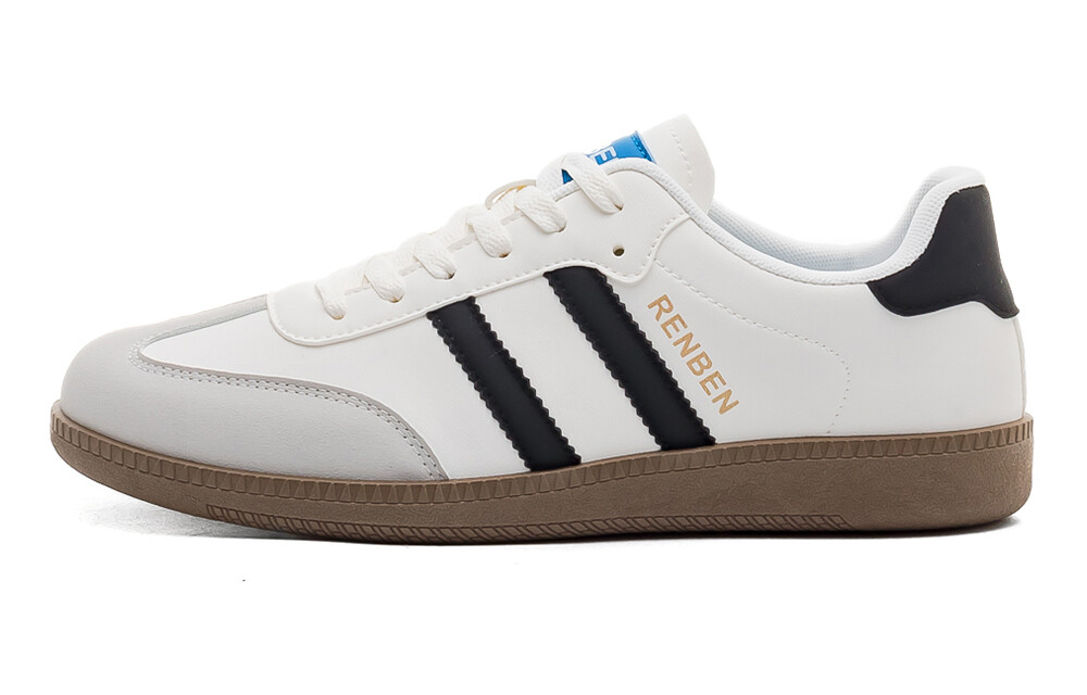 

Кроссовки RENBEN Skateboarding Shoes Men Low-top, белый/черный