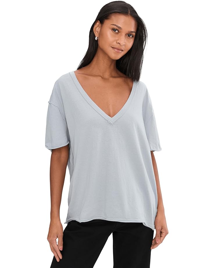 

Женская футболка Free People Nina Tee V, Pearl Blue, Белый, Женская футболка Free People Nina Tee V, Pearl Blue