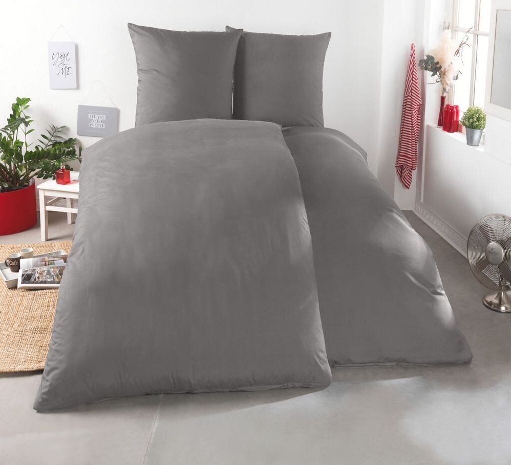 

[T] Постельное белье Malika 135x200 4 шт. | Сертифицирован ÖkoTex и подходит для аллергиков | Комплект постельного белья с 2 пододеяльниками размером 135 x 200 каждый и наволочками 80 x 80 | современный и качественный, цвет: серый, размер: 2x 13...