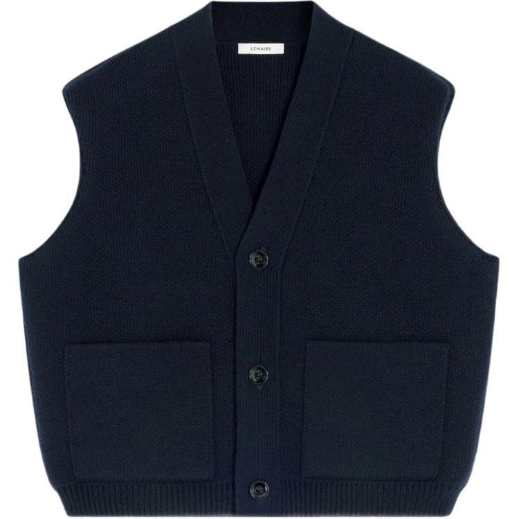 

Кардиган с V-образным вырезом и накладным карманом Lemaire, синий