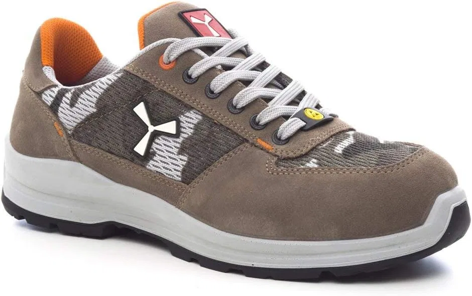 Мужские низкие защитные ботинки Payper с вышивкой, Khaki Mimetico Grigio