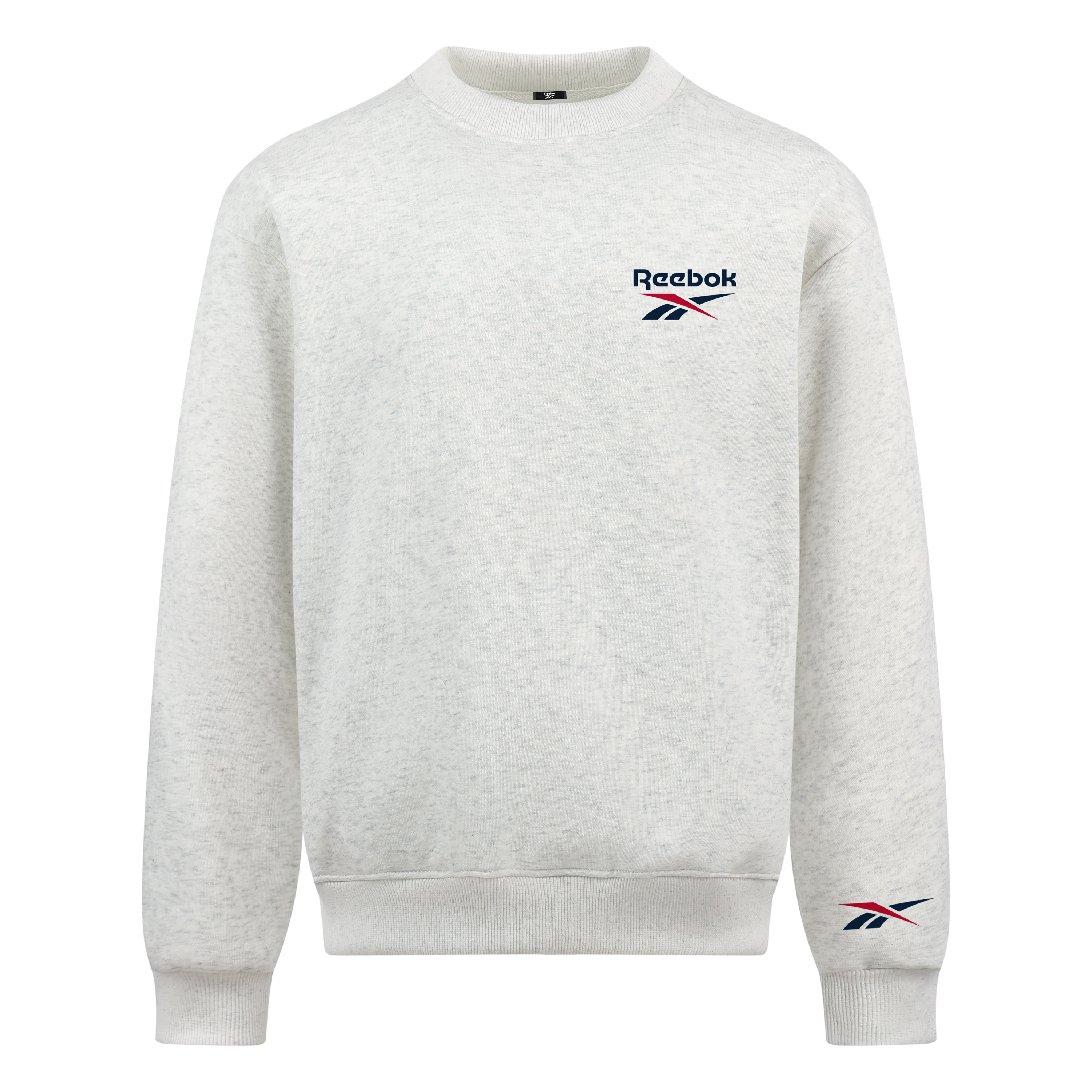 

Свитшот Unisex Crew Neck Moderate Heavyweight Reebok, белый heather серый[polyester-cotton thickened and fleece-lined]