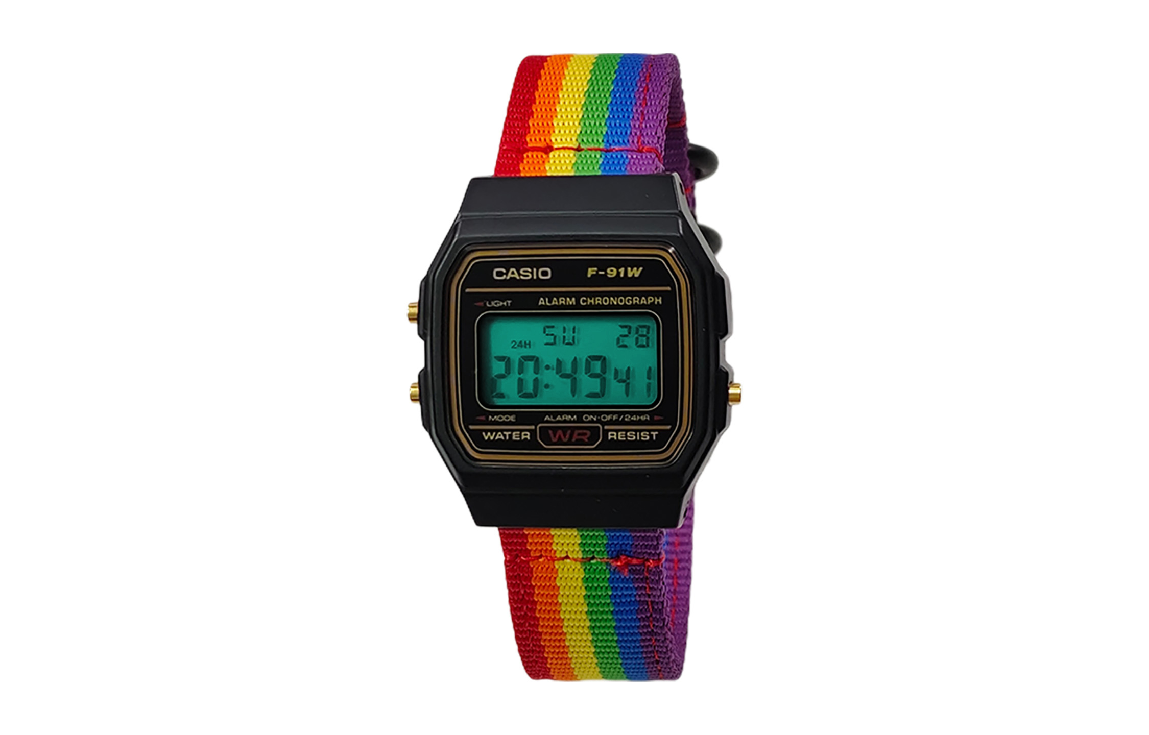 

CASIO Мужские часы Retrofit Series с кварцевым механизмом и нейлоновым ремешком, черный циферблат