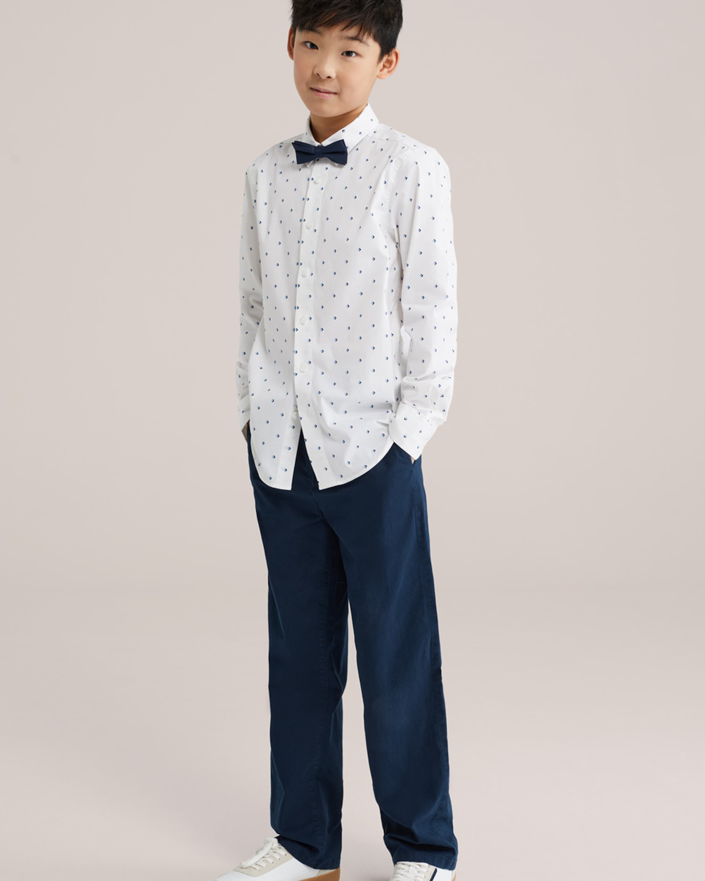 WE Fashion Рубашка на пуговицах Regular fit в цвете Off White — фото 4