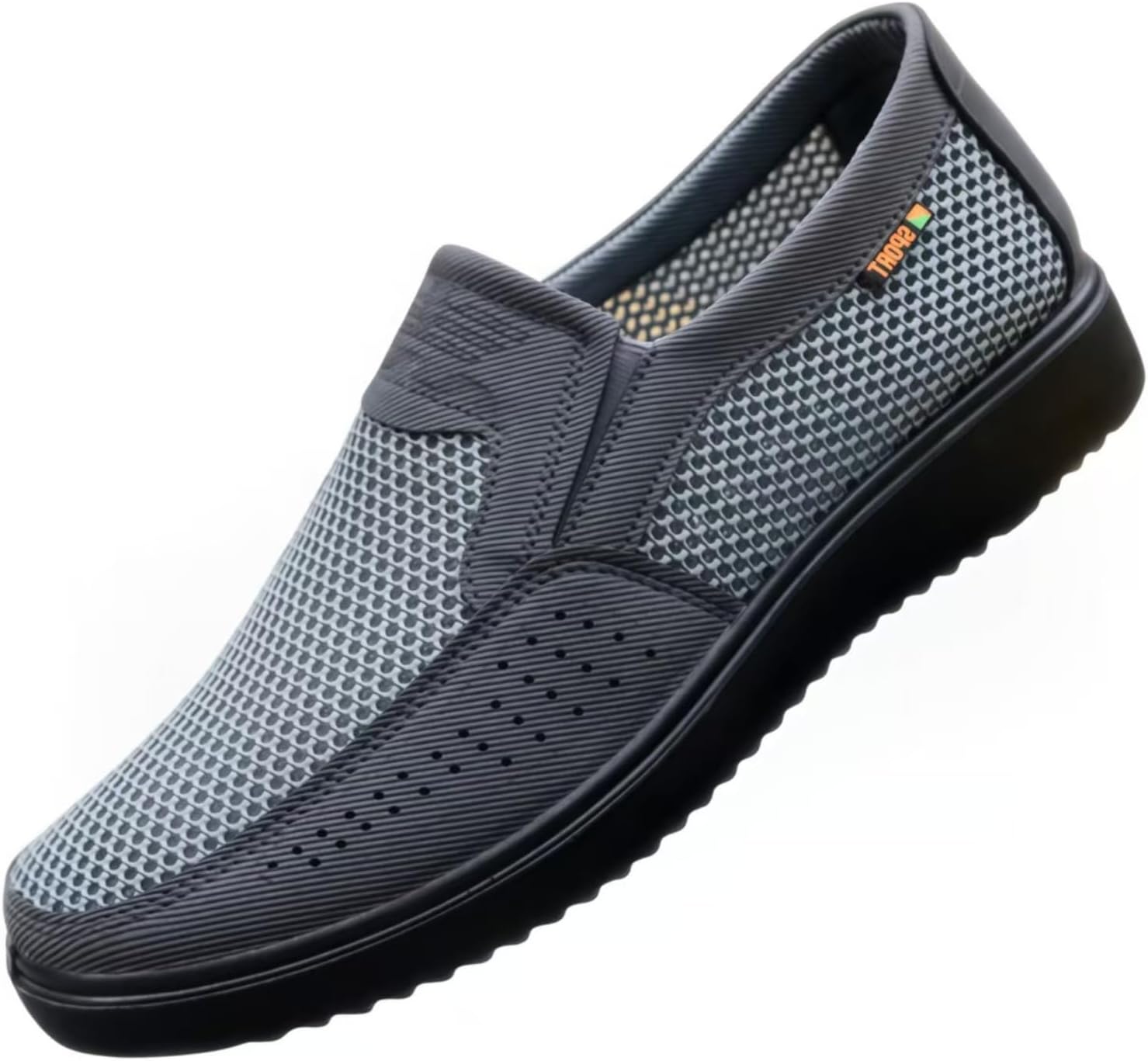 

Мужские слипоны, дышащие лоферы с поддержкой свода стопы, удобные мокасины, ортопедические нескользящие для дома Crossbaby, серый